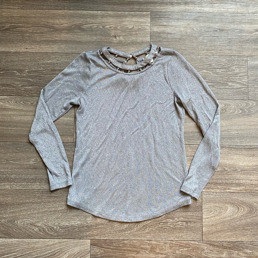 🌺 MICHAEL michael Kors silver long sleeve blouse